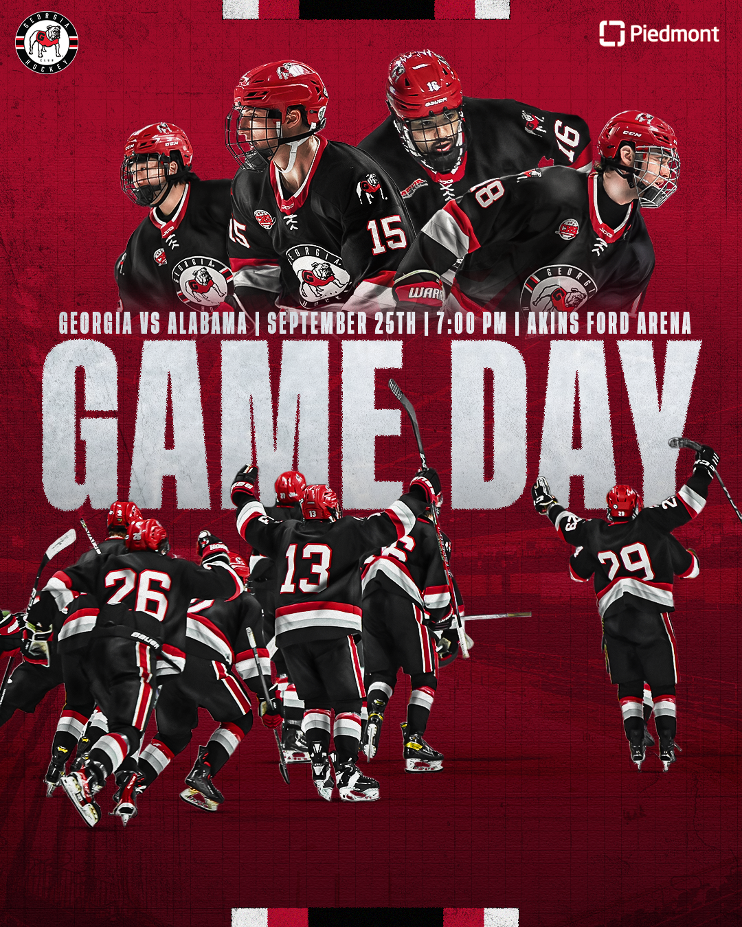UGA Hockey starting lineup graphic